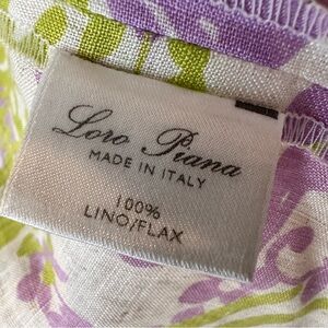 Loro Piana Purple and Green Linen Blouse